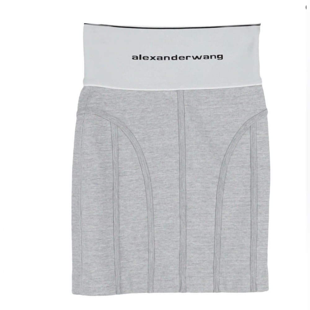 Alexander Wang Gray Front-Zip Mini Skirt